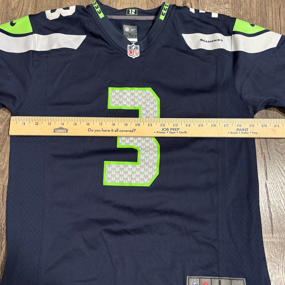 NFL Nike On Field Russell Wilson #3 Seattle Seahawks Youth Large Game Jersey - Picture 9 of 10